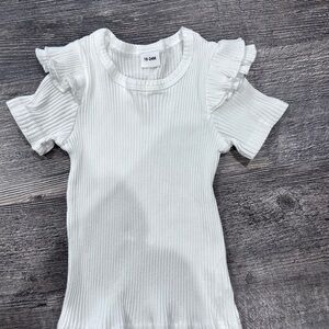 Elegant White Ruffled Kids Tee